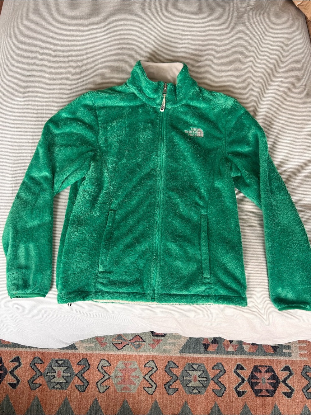 The North Face Osito Fleece Jacket Emerald Green Full Zip Women’s. Size M